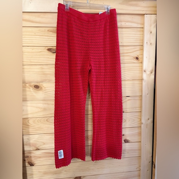 Gap Beachy Boho 100% Cotton Crochet Ankle Cropped Pants NWOT M Summer Vacation - Picture 6 of 9